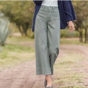 Driftwood Charlee Wide Leg Crop Denim Jeans Sage Size 27
